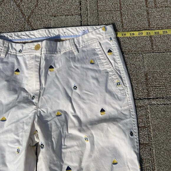 Talboots Pants Women's 12 White Straight Capri Cut Ivory The Girlfriend Chino - Picture 12 of 14